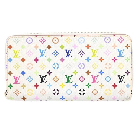 Louis Vuitton White Multicolor Zippy Wallet M60241 CA1180 164744 - Picture 1 of 7